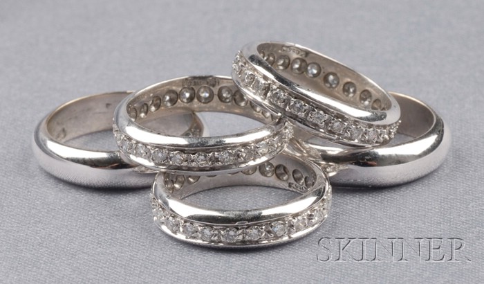 Appraisal: Set of kt White Gold and Diamond Enhancers designed as