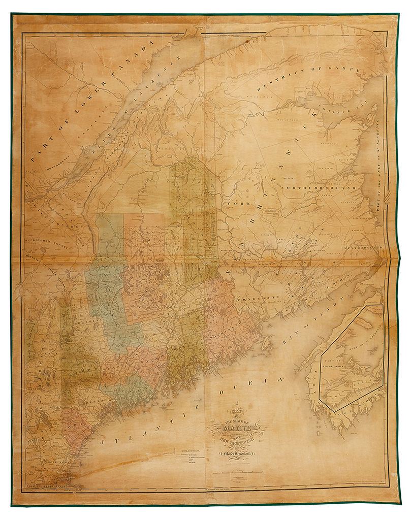 Appraisal: GREENLEAF MOSES Map of the State of Maine with the