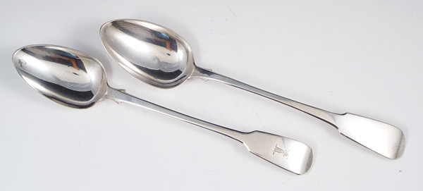 Appraisal: GEORGIAN ENGLISH STERLING RICE SPOONS To include Edward Farrell London