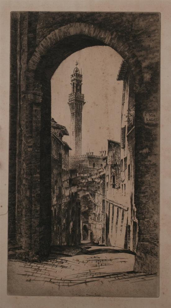 Appraisal: JOHN TAYLOR ARMS American - LA TORRE DEL MANGIA SIENA