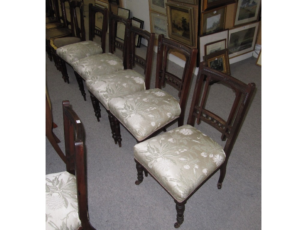 Appraisal: Set of six Edwardian mahogany parlour chairs