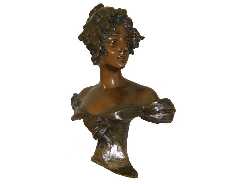 Appraisal: Good French Art Nouveau bronze by Georges Van Der Straeten