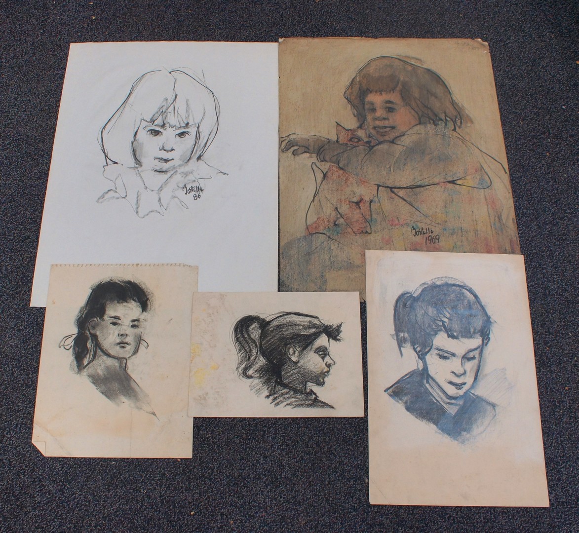 Appraisal: Tom Bostelle American PA - Portfolio of Sketches of Girls