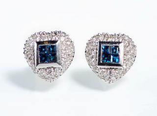 Appraisal: Pair of K White Gold Stud Earrings of diamond m