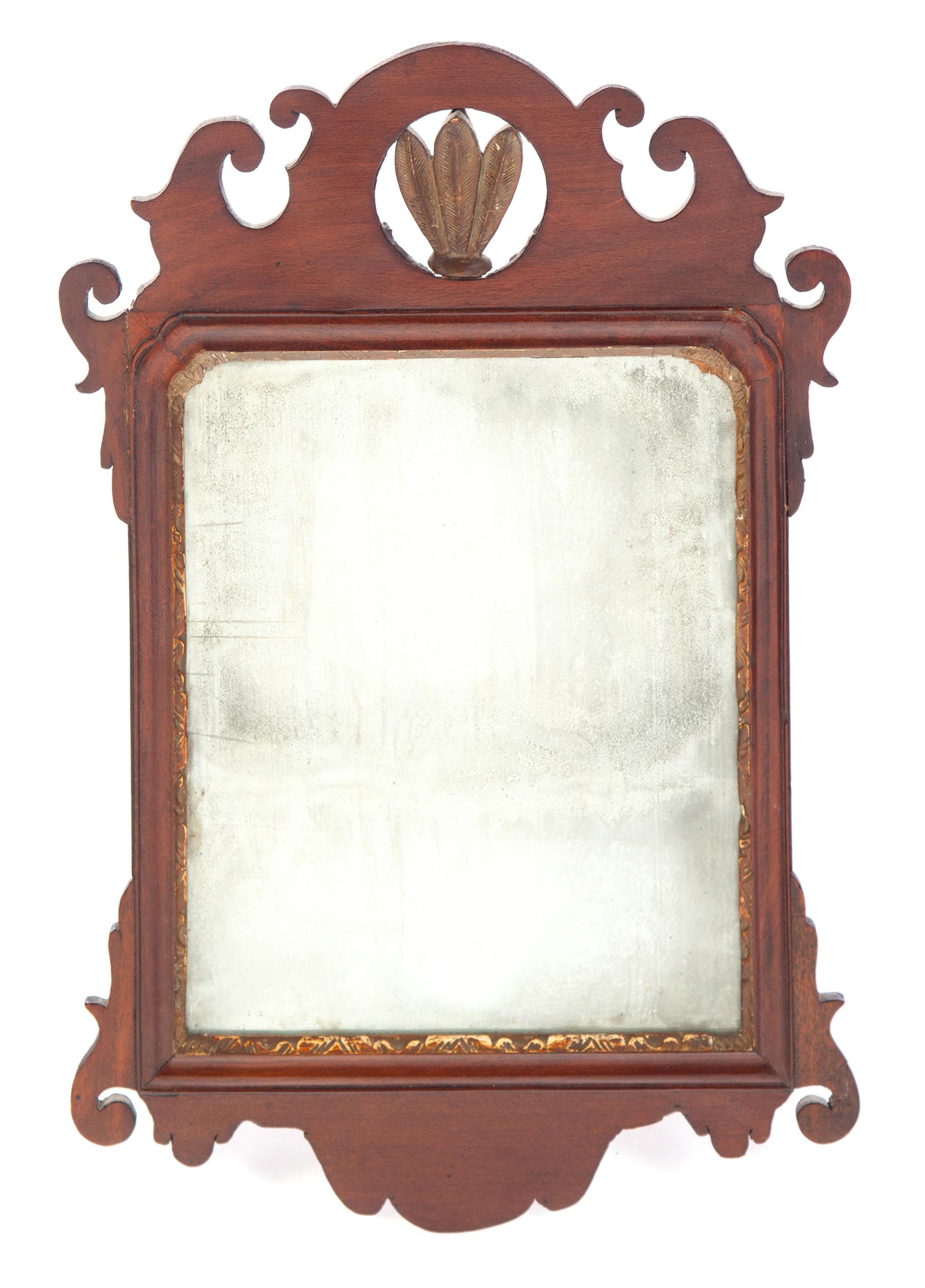 Appraisal: AMERICAN CHIPPENDALE MIRROR Second half- th century mahogany Scroll cut