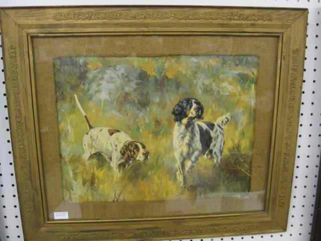 Appraisal: Victorian Chromolithograph of Setter Pointer 'on point' image area ''