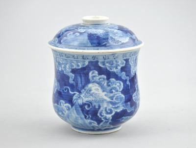 Appraisal: A Blue and White Porcelain Jar With Lid Chinese Dragon