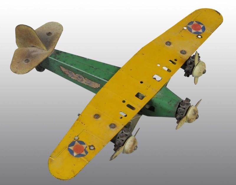 Appraisal: Pressed Steel Metalcraft Airplane Toy Description American Painted version with