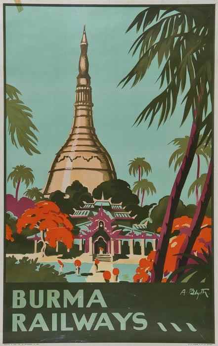 Appraisal: BLYTH A BURMA RAILWAYS lithograph in colours printed by Claridge