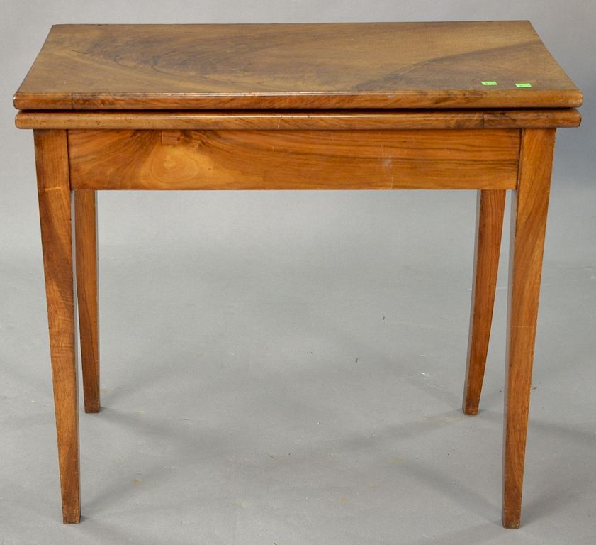 Appraisal: Burlwood game table with round inset felt interior th century