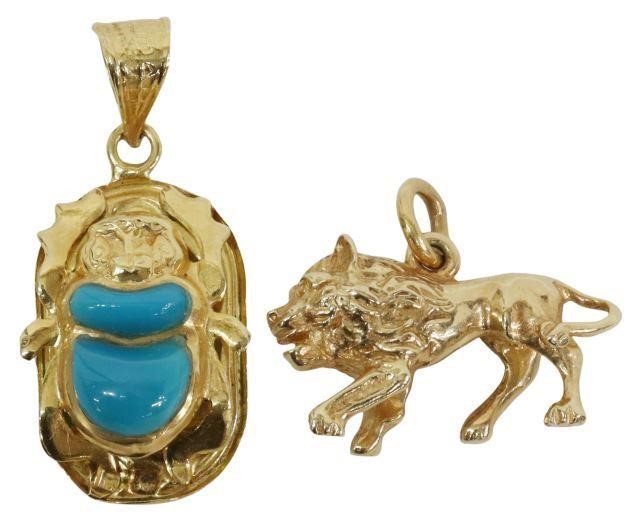 Appraisal: lot of Gold jewelry including Egyptian kt yellow gold pendant