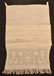 Appraisal: Mid th Century Pennsylvania Cross Stitch Show Towel Pennsylvania Cross