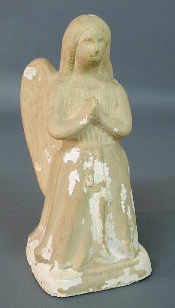 Appraisal: Chalkware angel mid th c molded and hollow h