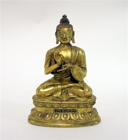 Appraisal: Chinese gilt bronze figure of Buddha th th century