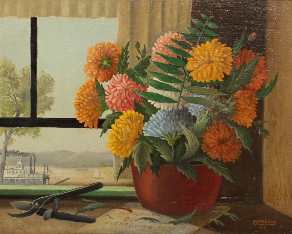 Appraisal: PAPSDORF Frederick American - ''The Flower Box'' Oil Canvas sight