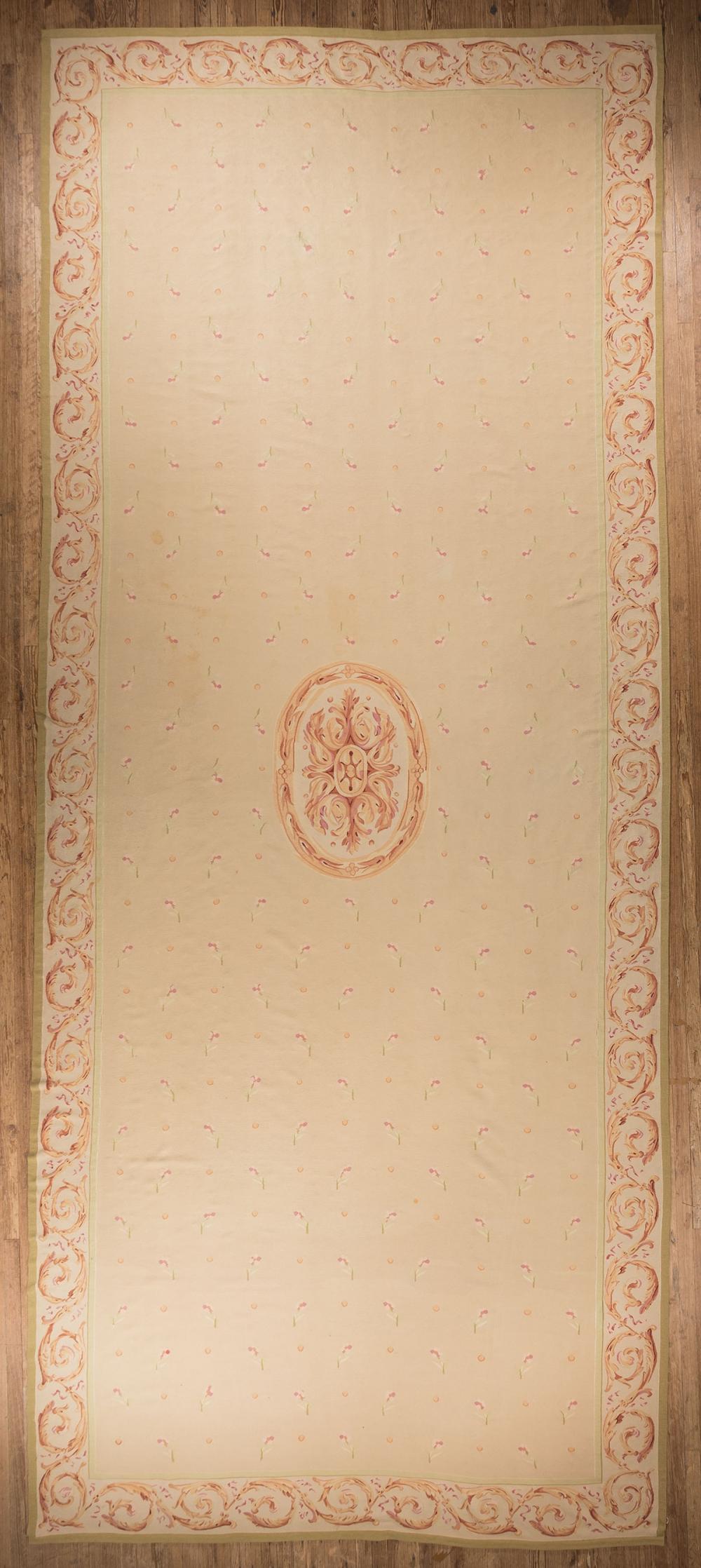 Appraisal: Aubusson Carpet labeled Made in France cream ground central medallion