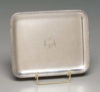 Appraisal: French silver tray rounded rectangle with bellflower border marks for