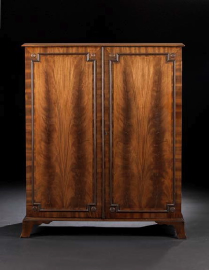 Appraisal: Regency-Style Mahogany Cabinet late th century the rectangular top with