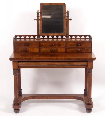 Appraisal: A William IV mahogany dressing table the superstructure with swing