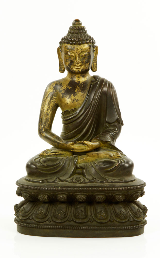 Appraisal: - Sino-Tibetan Gilt Bronze Figure Sino-Tibetan gilt bronze figure h