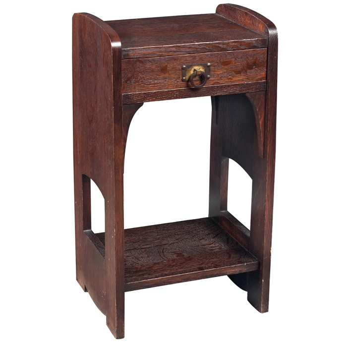 Appraisal: Arts and Crafts stand manufactured by Conrey Davis single drawerabove