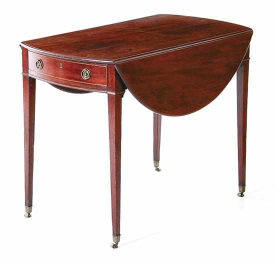 Appraisal: English mahogany pembroke table circa oval top with drop-leaves upon