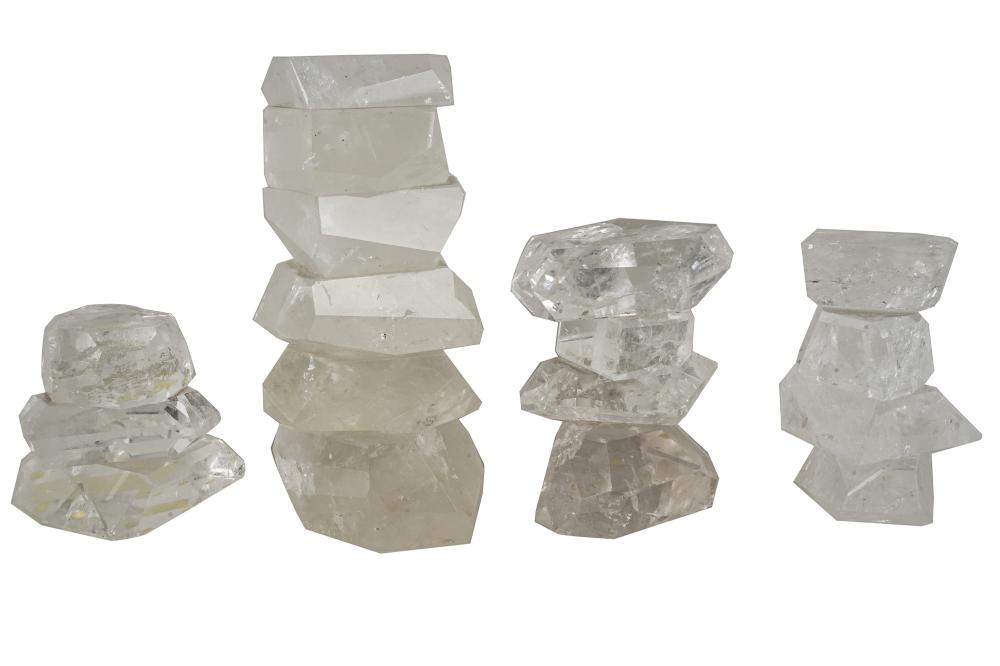 Appraisal: FOUR ROCK CRYSTAL TABLE ORNAMENTSCondition some chips ranging from to