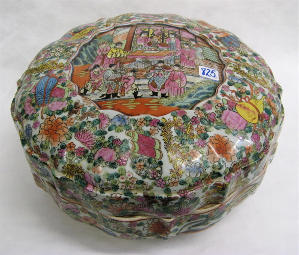 Appraisal: CHINESE FAMILLE ROSE POTTERY COVERED BOWL JAR Covered bowl rounded