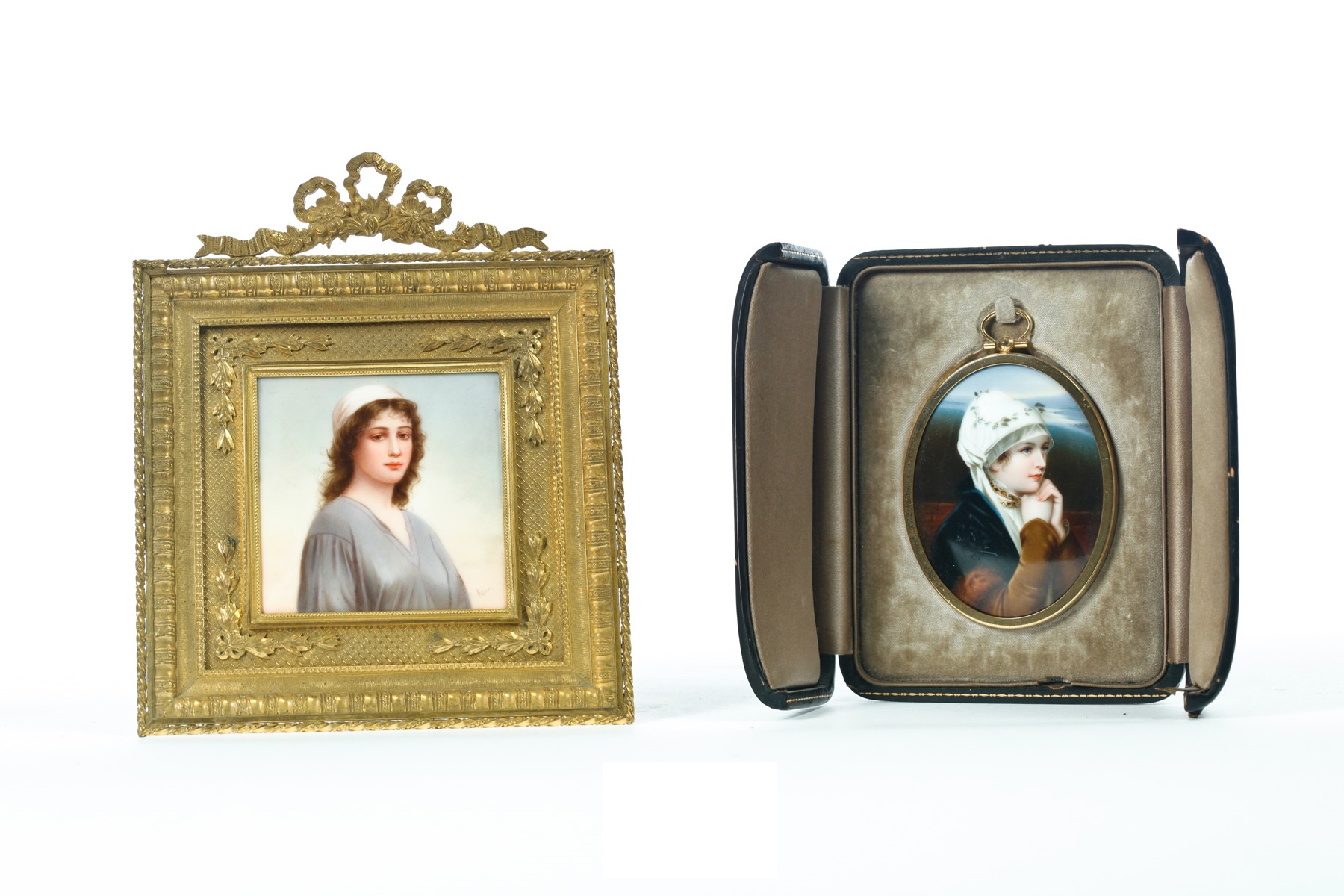 Appraisal: TWO PORCELAIN PORTRAIT PLAQUES Germany late th century Most likely