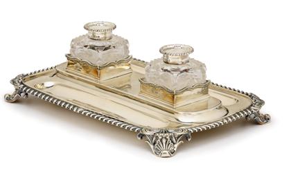 Appraisal: English sterling silver inkstand william gibson and john langman london