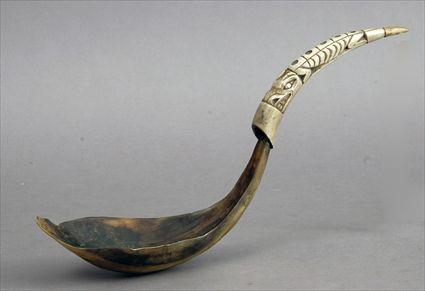 Appraisal: Northwest Coast Bone and Horn Spoon in