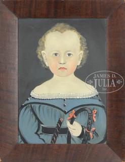 Appraisal: FOLK ART PORTRAIT OF A YOUNG BOY ATTRIBUTED TO THE