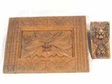 Appraisal: A carved wooden plaque together with a wall bracket depicting