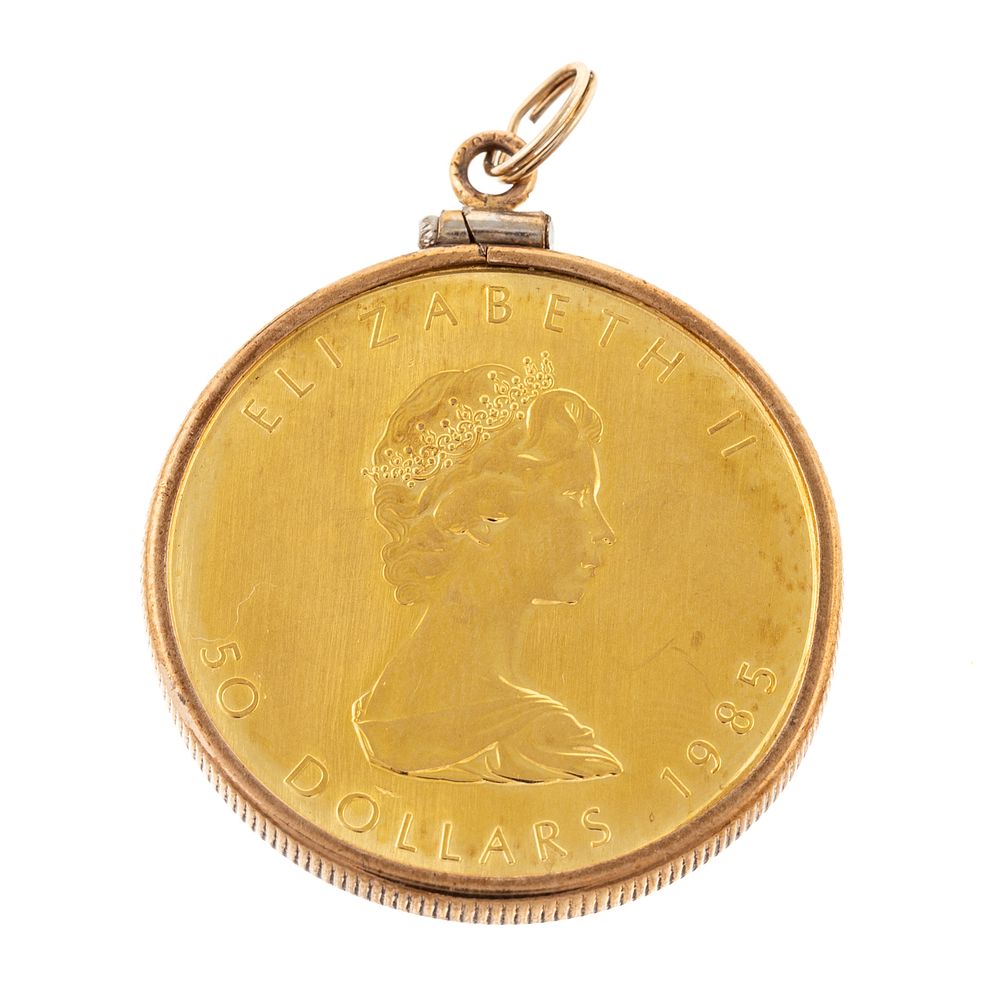 Appraisal: A Canadian Ounce Maple Leaf Coin Pendant Gold plated screw