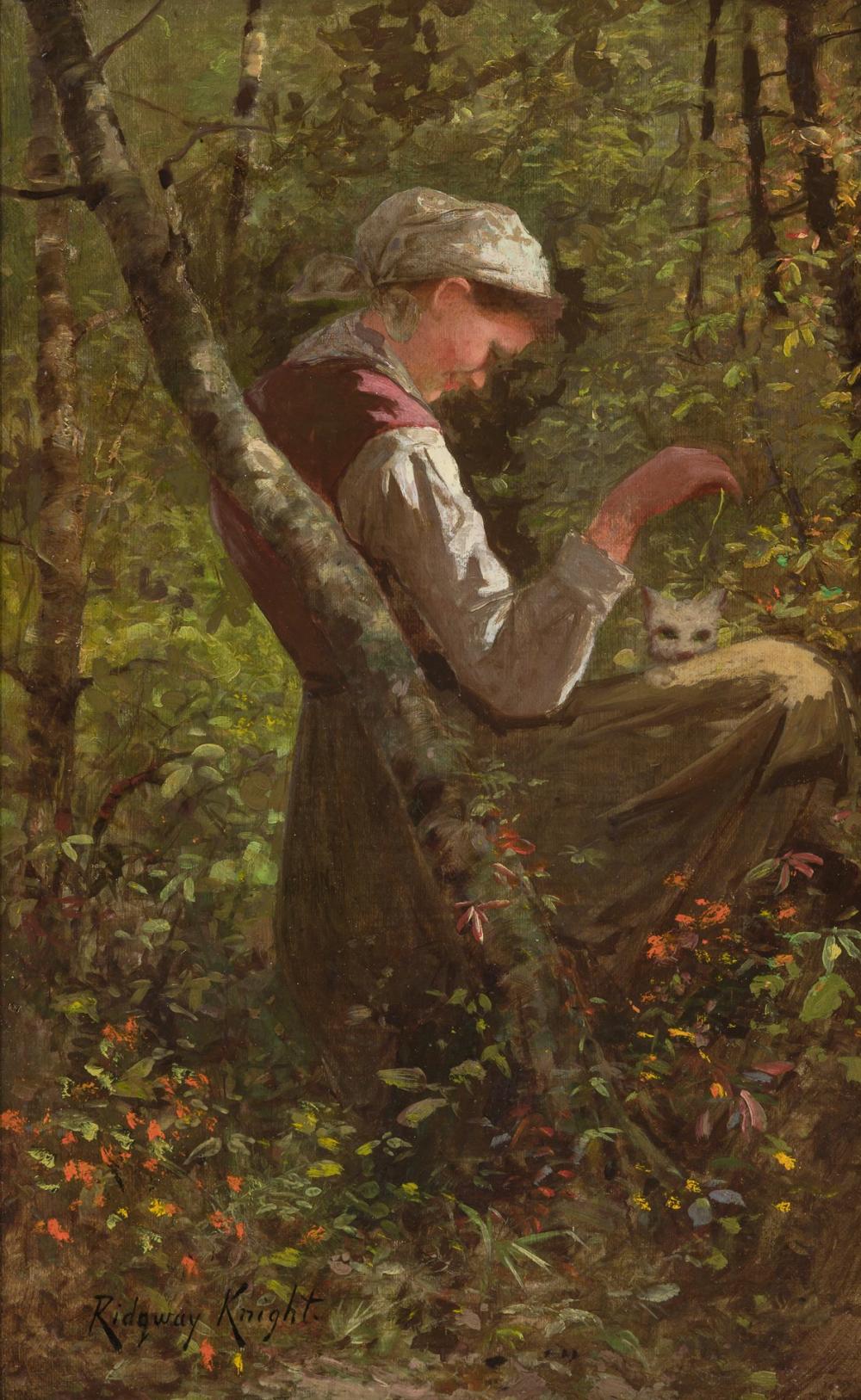 Appraisal: DANIEL RIDGWAY KNIGHT American - The New Kitten oil on