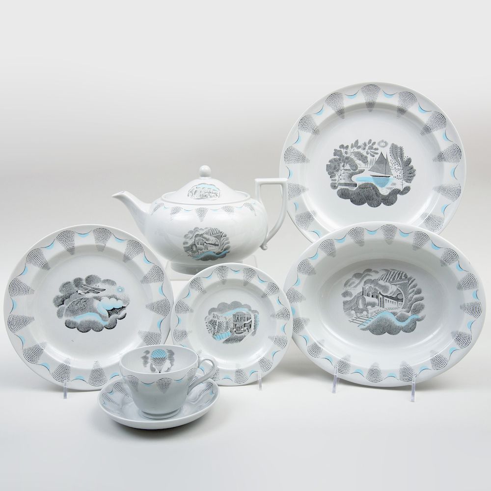 Appraisal: Wedgwood Transfer Printed and Enriched Part Service in the 'Travel'