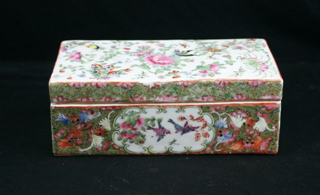 Appraisal: A ceramic desk box in famille rose palette