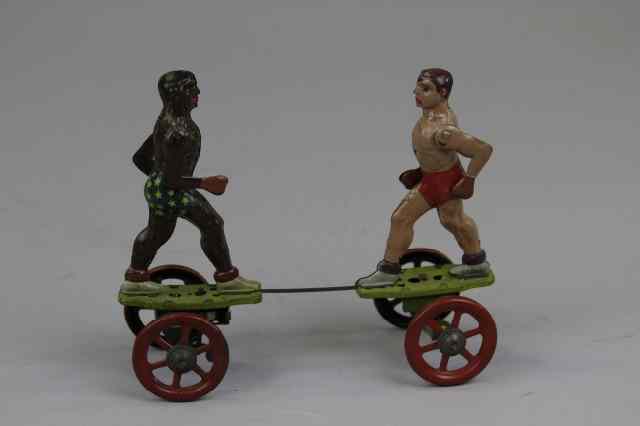 Appraisal: EINFALT BOXERS TOY Germany lithographed tin depicts two boxers on