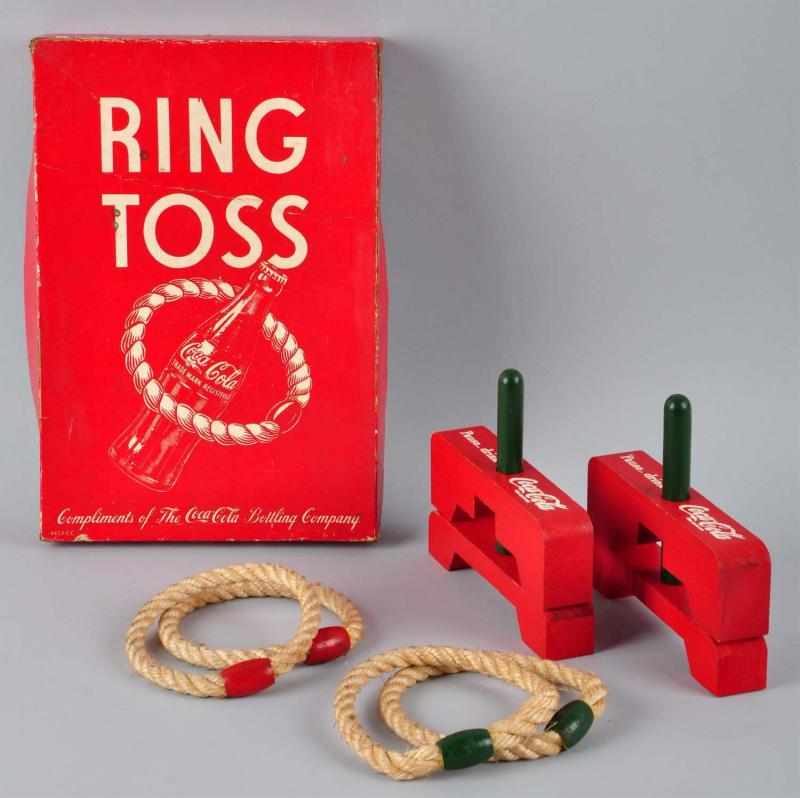 Appraisal: s Coca-Cola Ring Toss Game with O B Description Complete