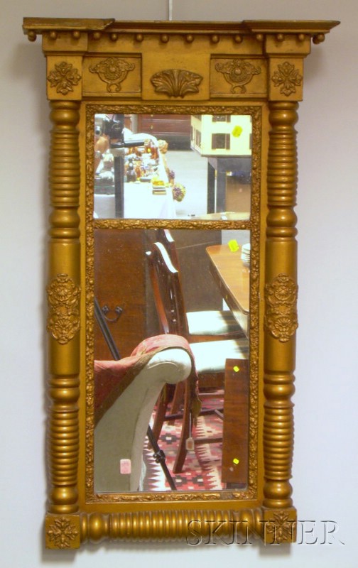 Appraisal: Gold-painted Classical Split-baluster Mirror lg in