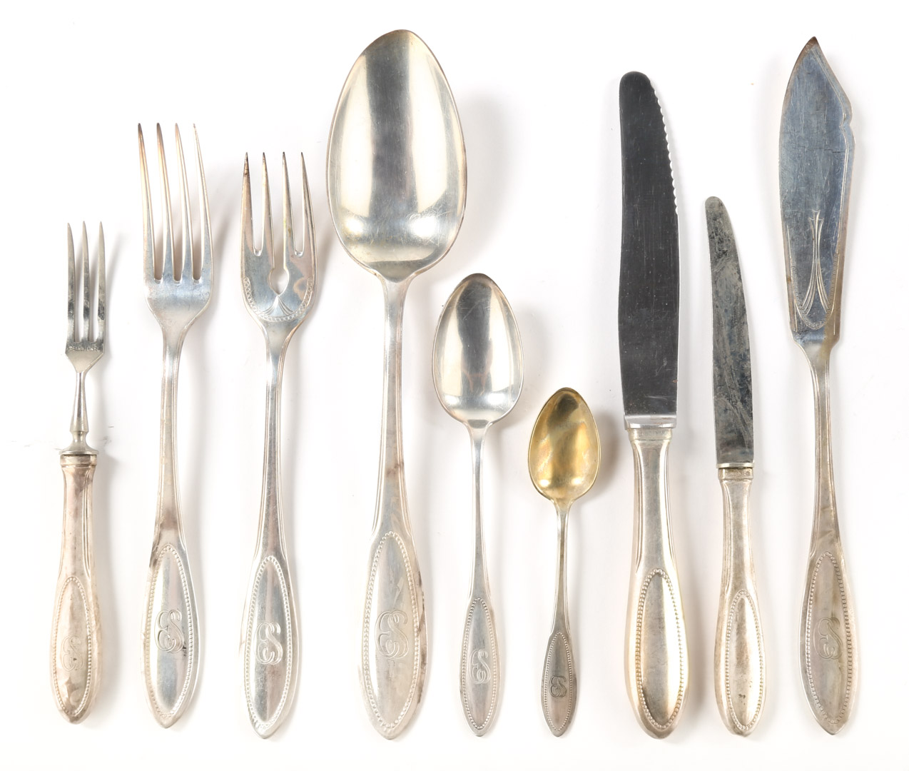 Appraisal: German silver flatware comprising pieces ozt of weighable silver