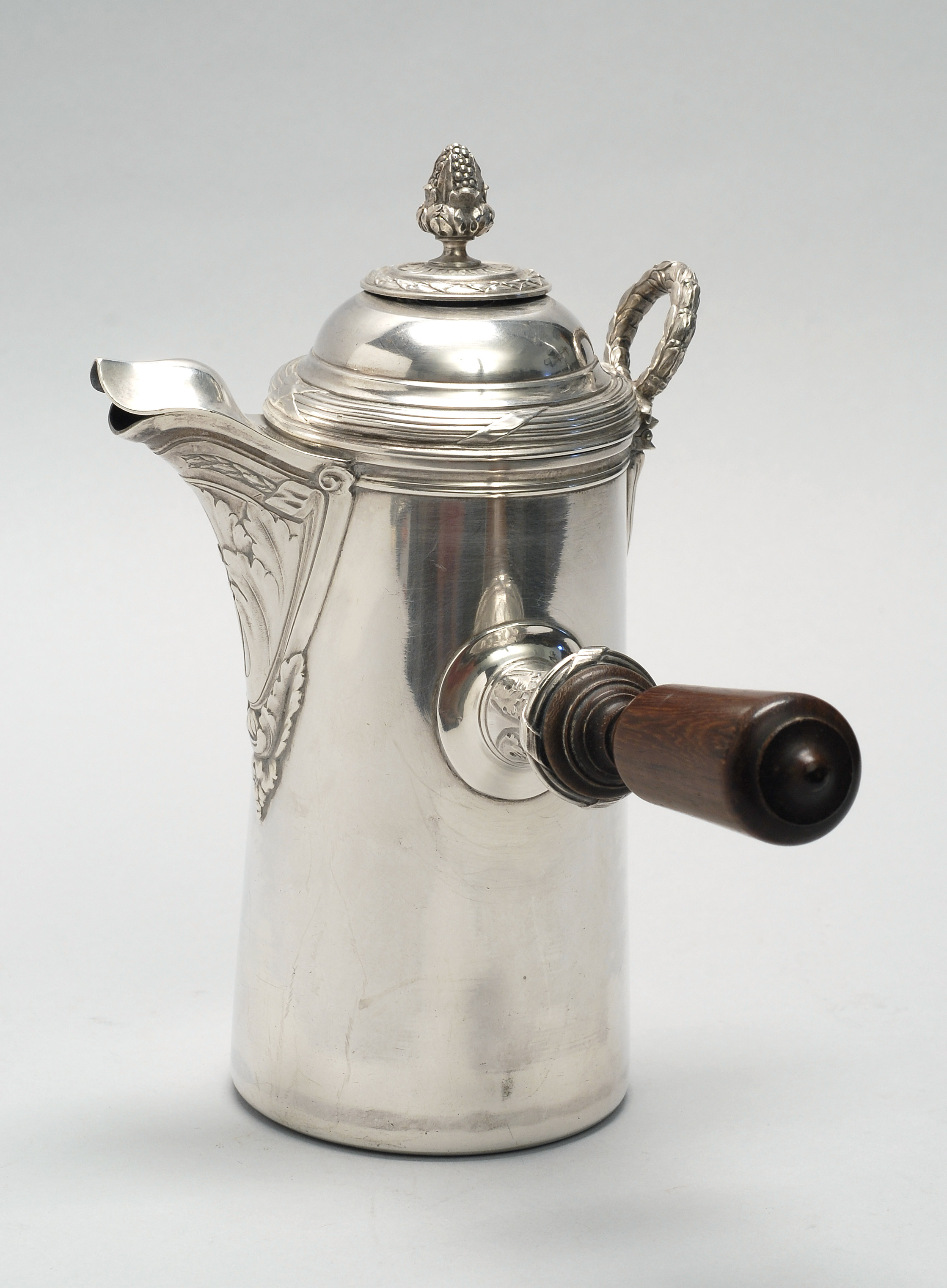 Appraisal: FRENCH FIRST STANDARD SILVER CHOCOLATE POT Paris Late th Early