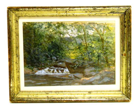 Appraisal: Attributed to John Frederick Kensett American - Waterfall watercolor on