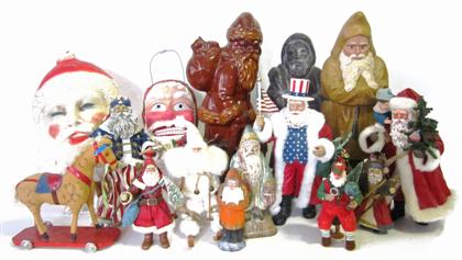 Appraisal: Collection of composition papier-mache wood plaster and redware Santa Claus