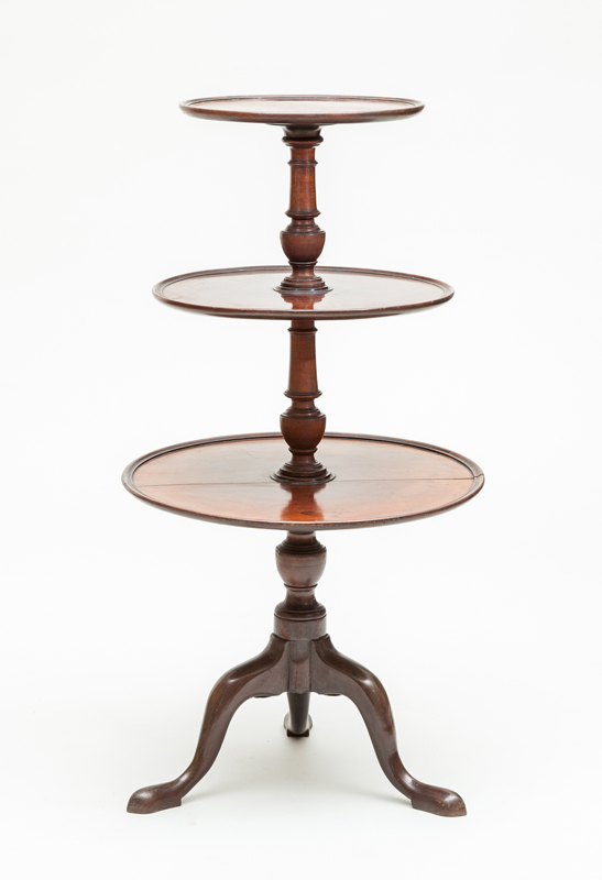 Appraisal: GEORGE III STYLE MAHOGANY THREE-TIER DUMBWAITER in in diam Estimate