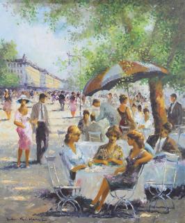 Appraisal: Painting Jules Herve Jules Herve French - Parisian Caf Scene