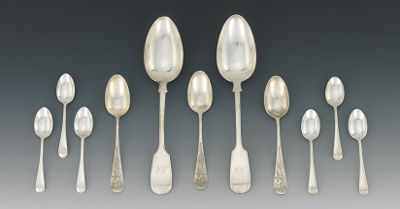 Appraisal: A Lot of Mixed Silver Spoons Including two - serving