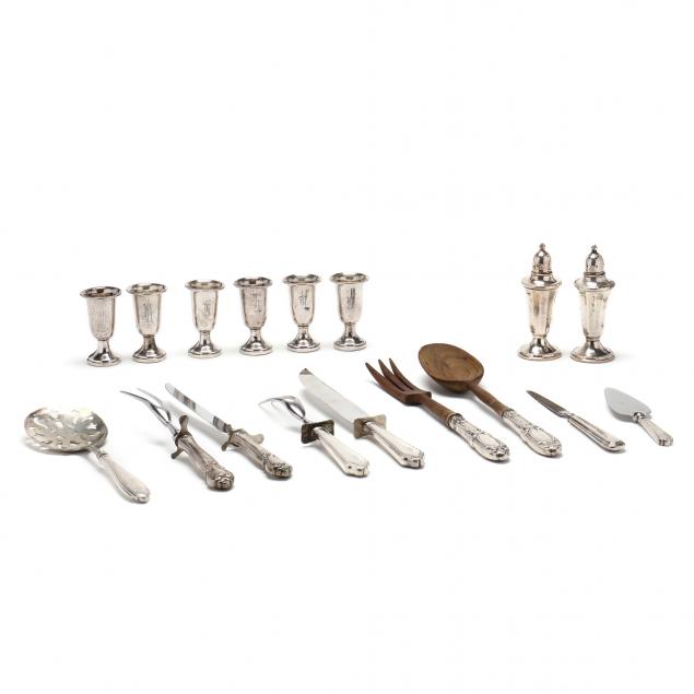 Appraisal: GROUP OF ASSORTED STERLING SILVER FLATWARE AND HOLLOWWARE pieces including