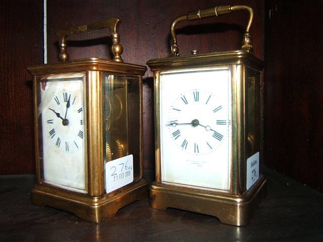 Appraisal: A brass carriage clock by Edward Sons Glasgow with an