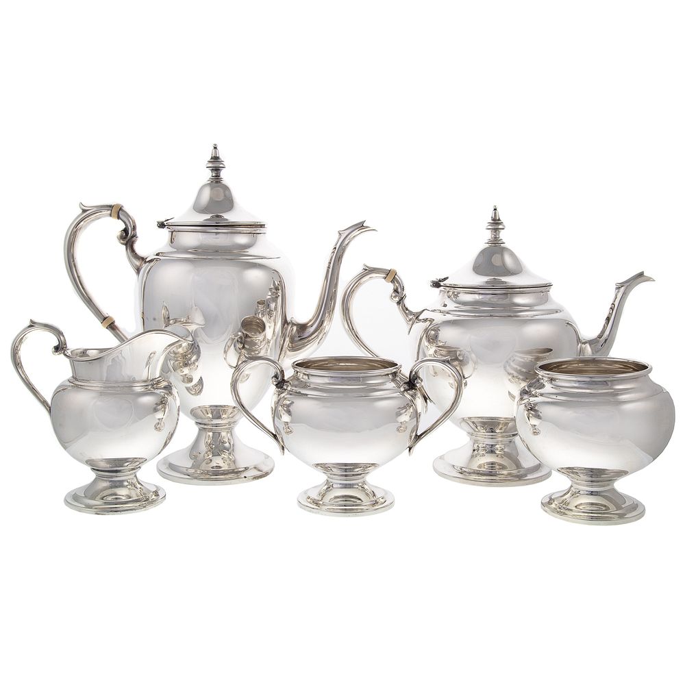 Appraisal: Five-Piece Gorham Sterling Tea Coffee Service - date marks comprising